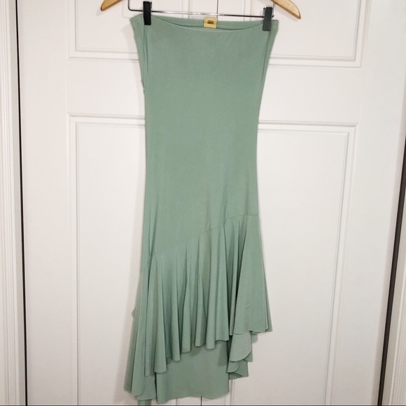 Bsharp Strapless Women Green Design Small Dress - Picture 4 of 7